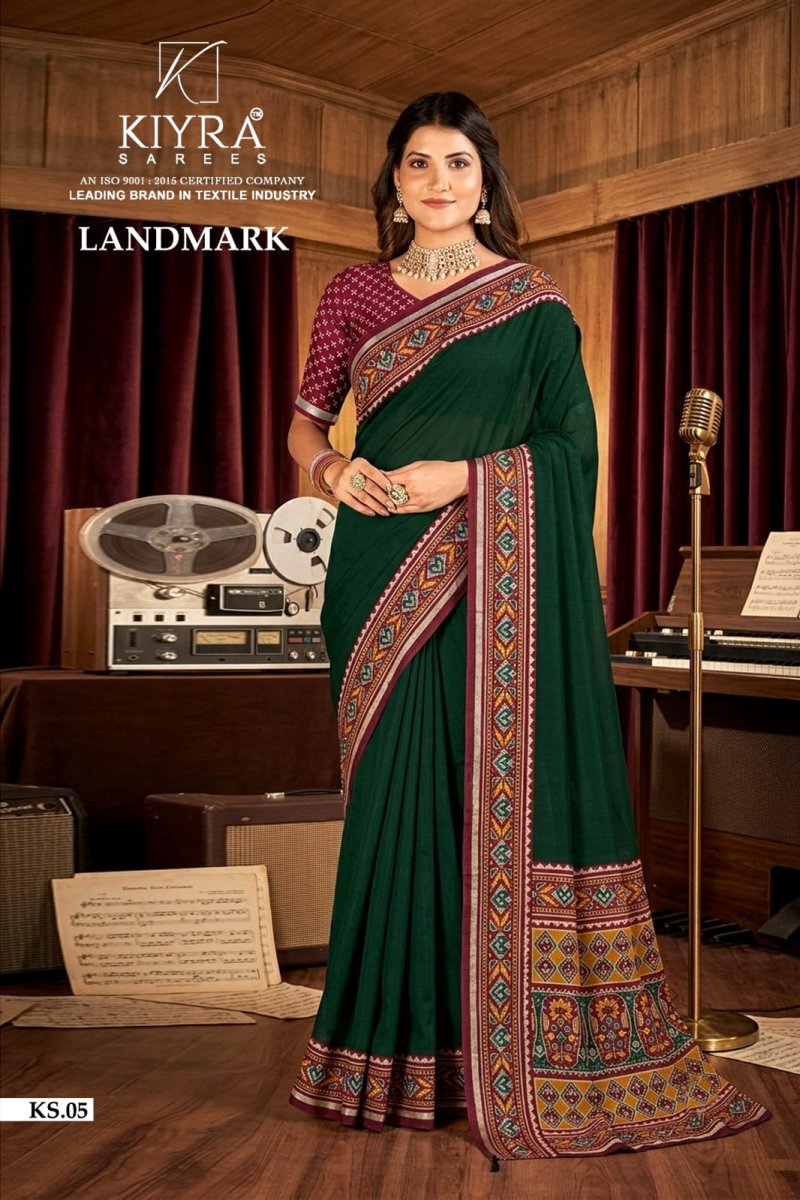 Landmark By Kiyra Black Masakali Silk Saree
